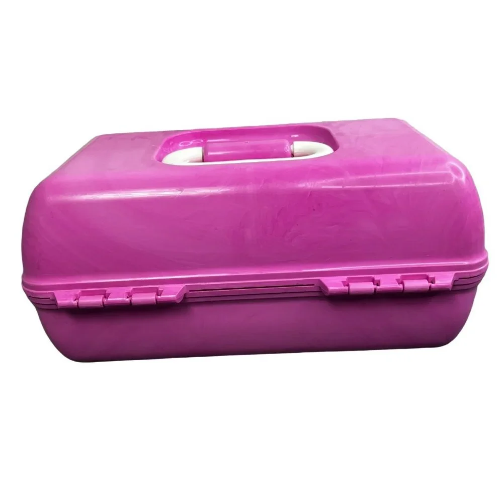 Caboodles Pink Makeup Case Organizer Travel Storage Box On the Go with Mirror